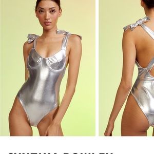 Cynthia Rowley Silver One Piece Swimsuit